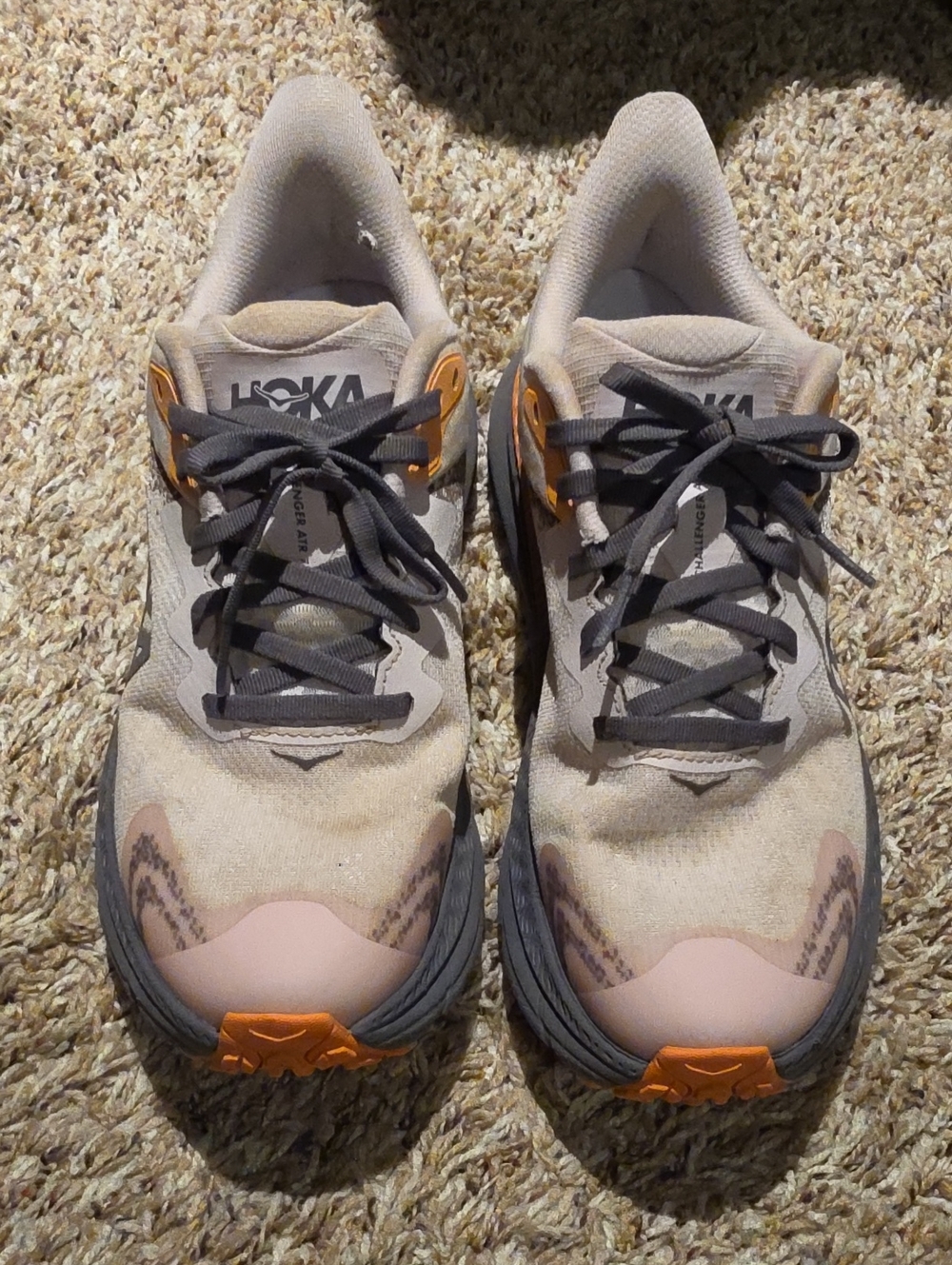 Hoka Challenger ATR 7 Peach Pink Gray Tennis Shies 9B Gore-Tex